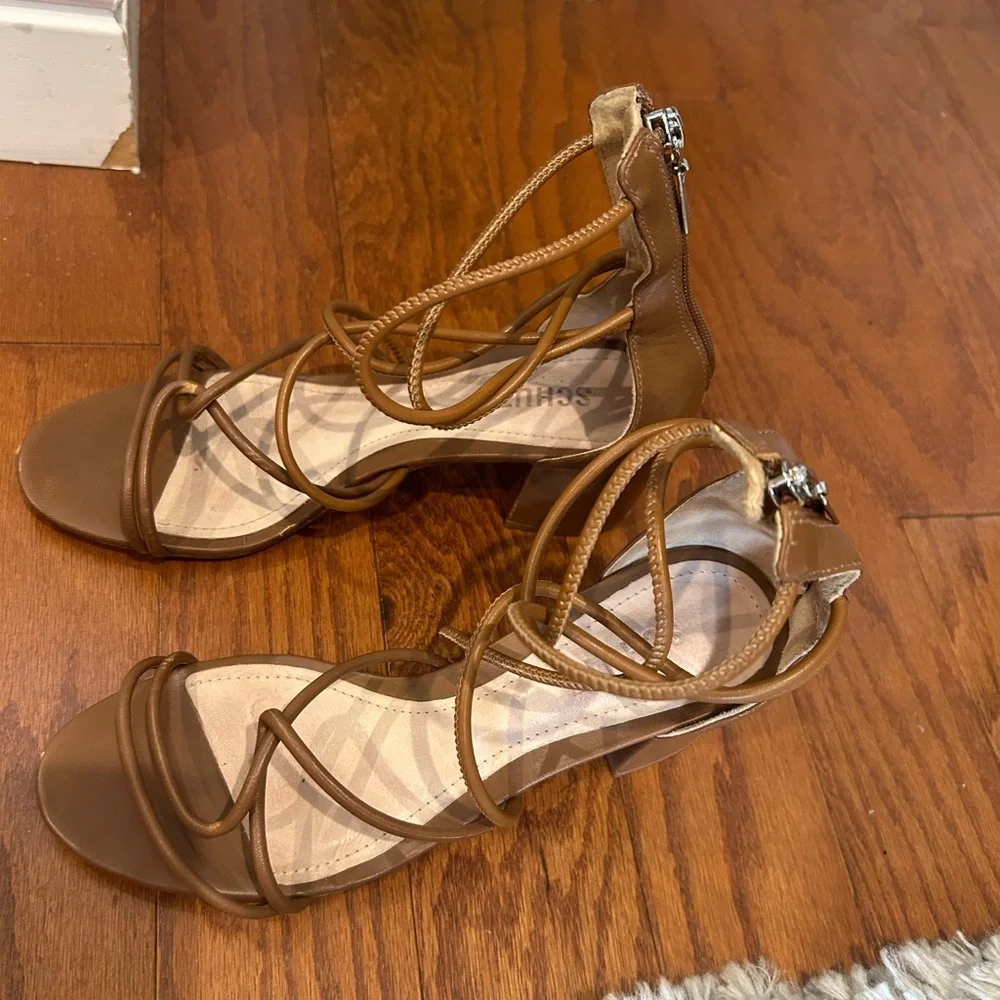Schutz Brown Lace-Up Women's Sandals 6.5